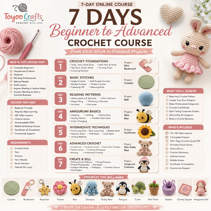 Master Crochet in 7 Days | Live Beginner to Advanced Crochet Course with 700 Pattern Bundle