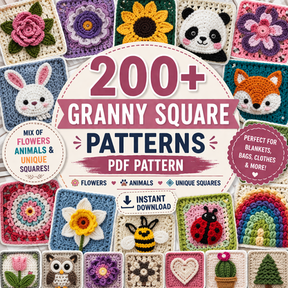 700+ Crochet Pattern Bundle + Etsy Selling Guide | 200+ Granny Square Patterns | Butterfly Crochet Cardigan Pattern | Start a Crochet Business