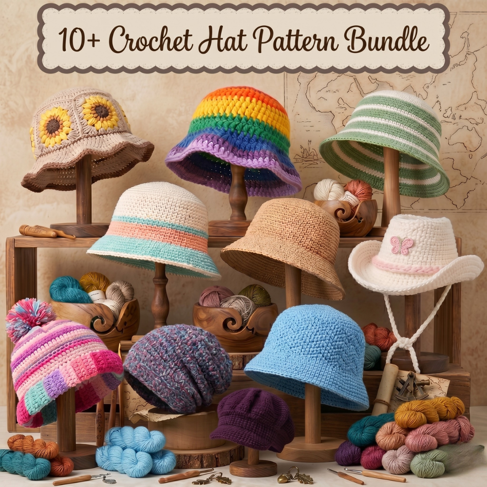 700+ Crochet Pattern Bundle + Etsy Selling Guide | 200+ Granny Square Patterns | Butterfly Crochet Cardigan Pattern | Start a Crochet Business